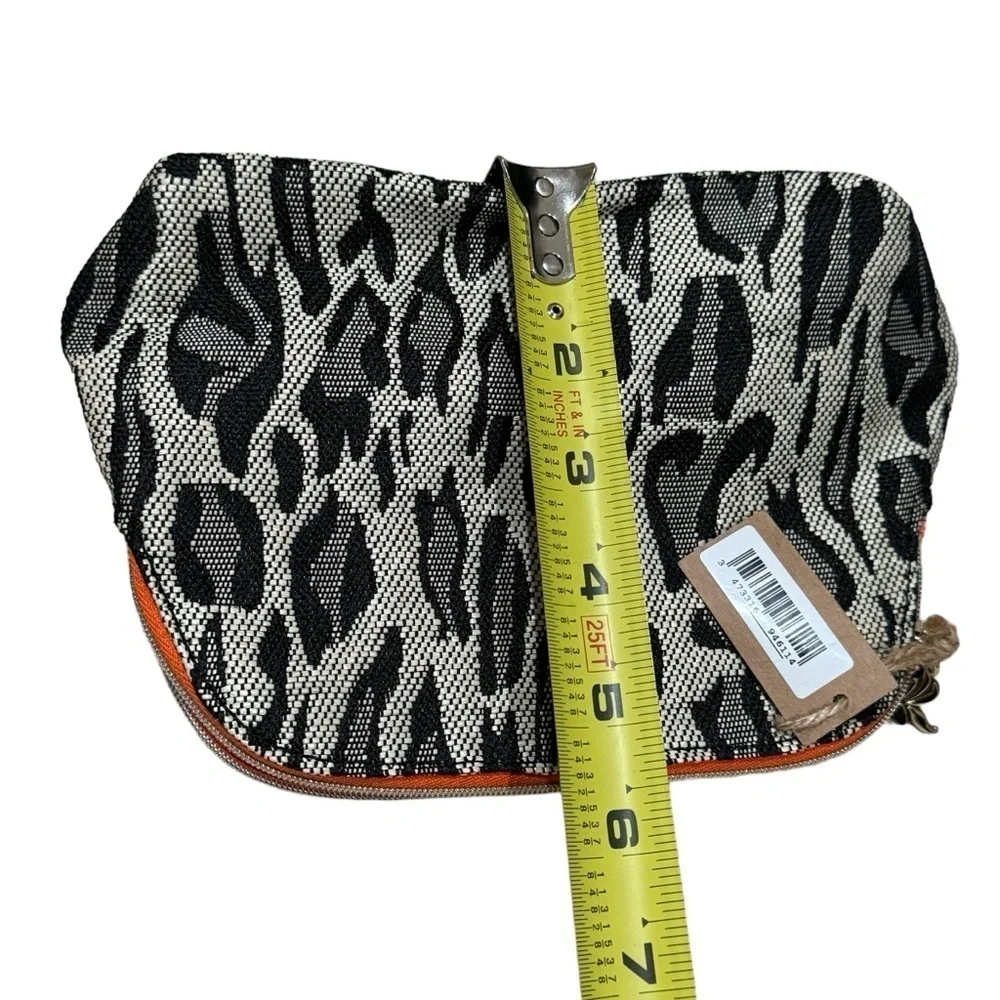 NEW Cle de Peau Brown‎ and Orange Leopard Print Small Cosmetic Bag